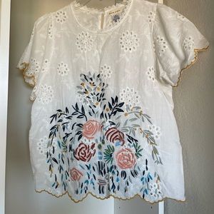 Ivory Embroidered Top